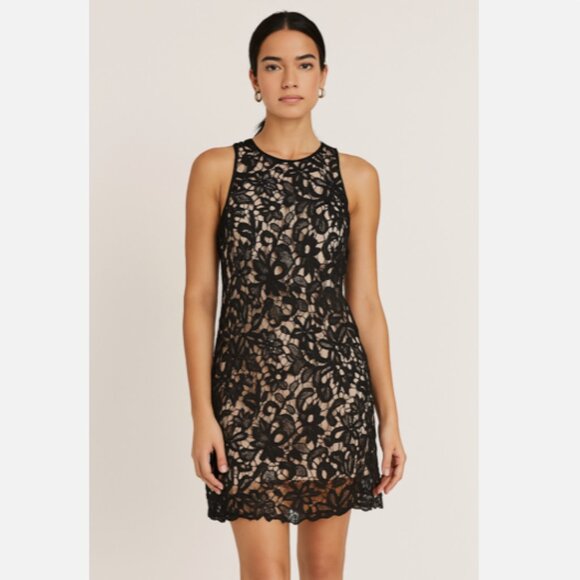 Banana Republic Dresses & Skirts - Banana Republic Women's Dress Size 2 Black Crochet Scalloped Lace Sheath